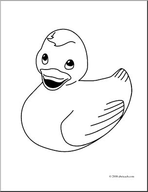 Clip art rubber ducky coloring page i