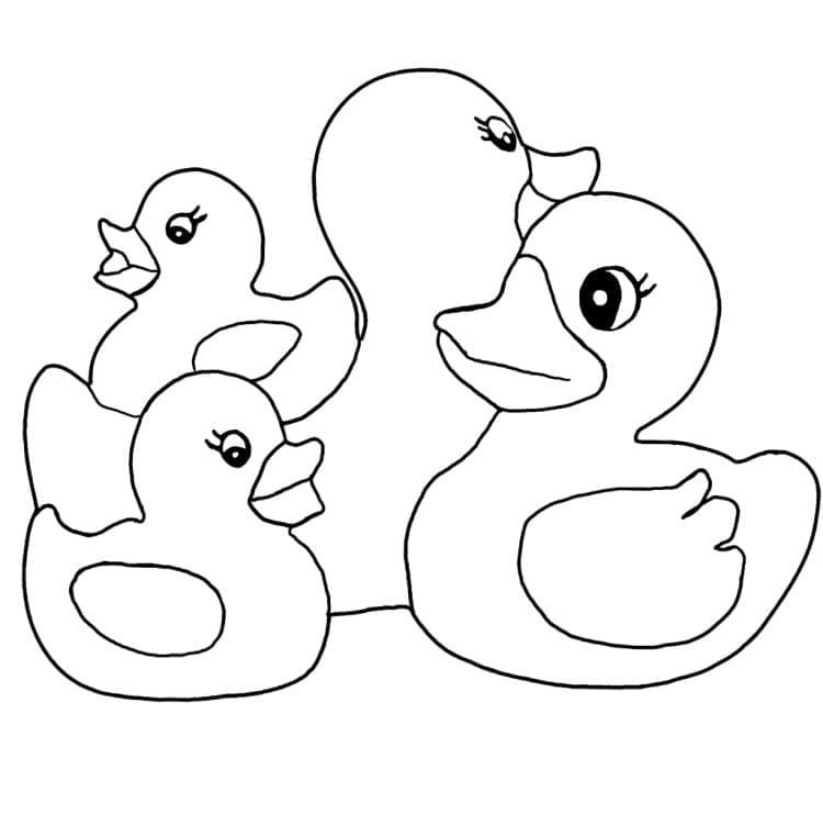 Rubber ducks coloring page