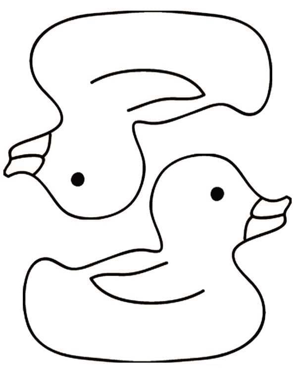 Simple rubber ducks coloring page