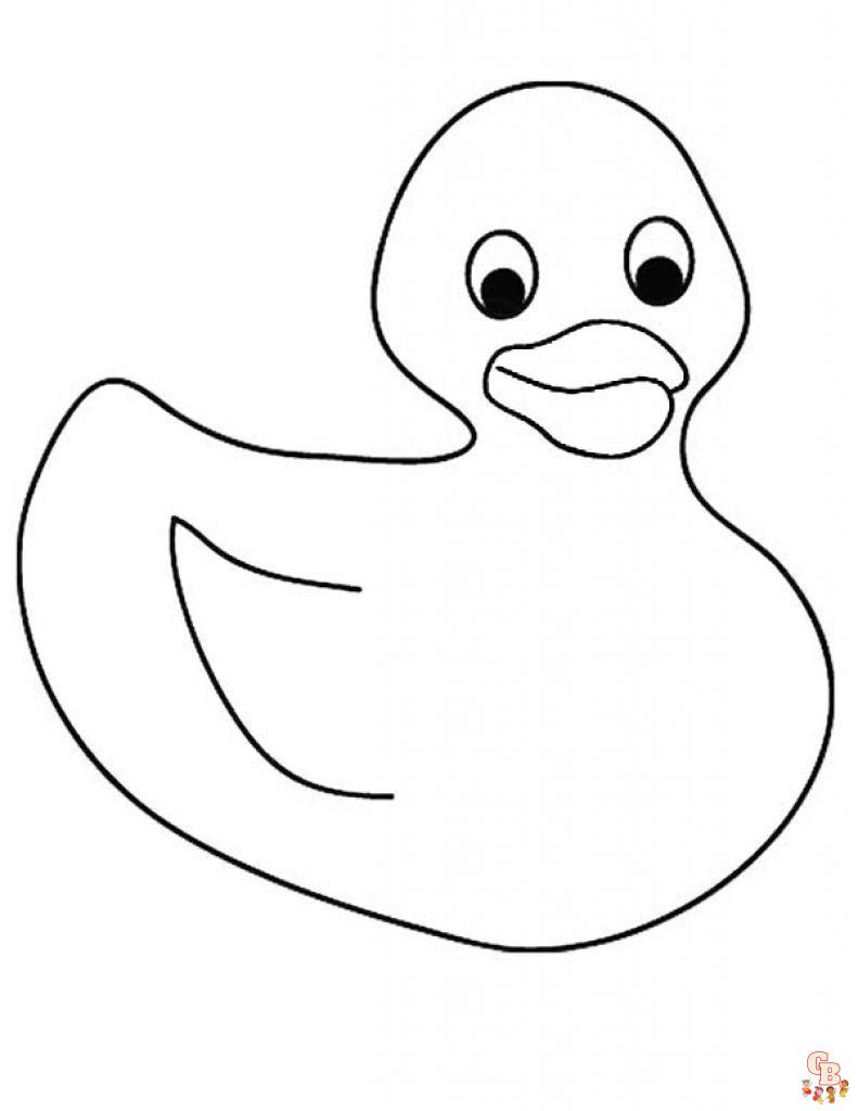 Get creative with cute duck toy coloring pages