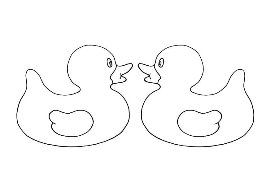 Coloring page rubber ducks