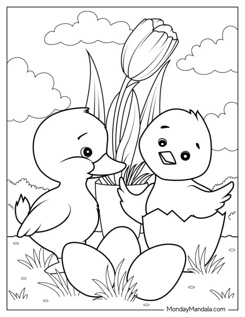 Cute duck coloring pages free pdf printables