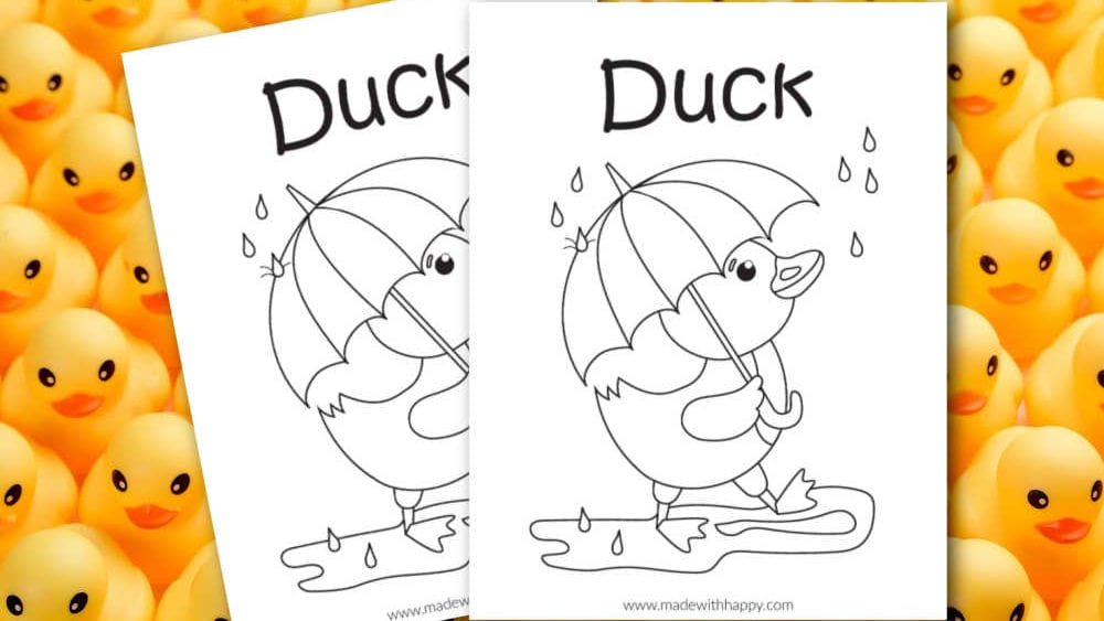 Free printable duck coloring page