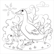 Cute duck with umbrella coloring page free printable coloring pages