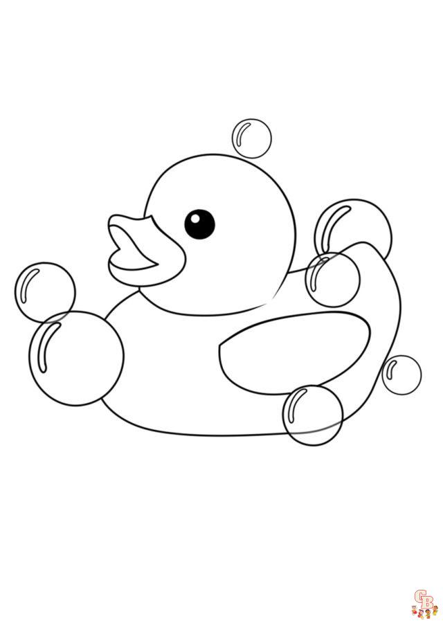 Get creative with cute duck toy coloring pages