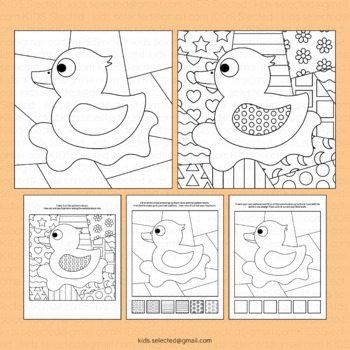 Rubber ducky day coloring page math pop art activities shape craft animal duck