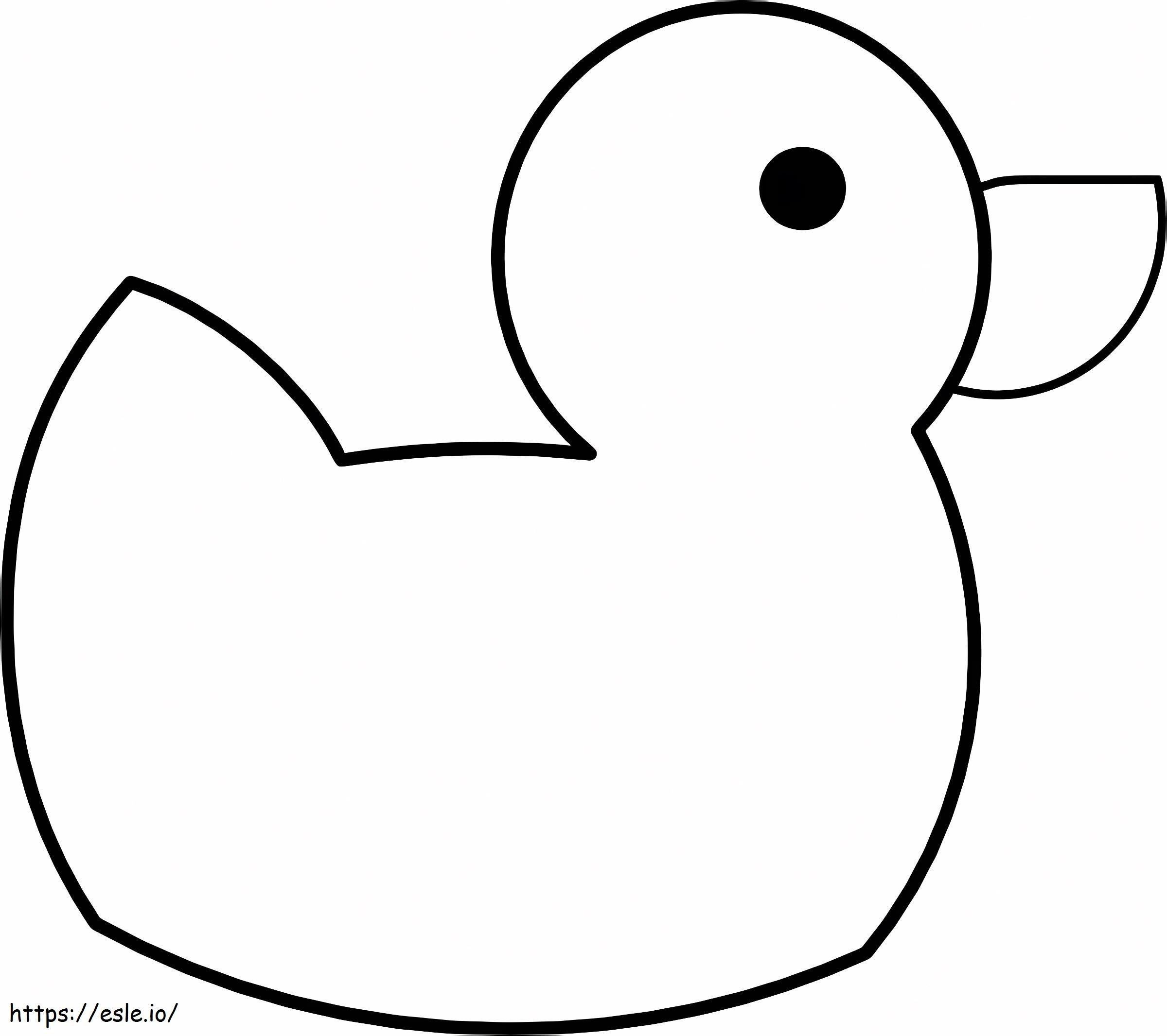 Very easy rubber duck coloring page