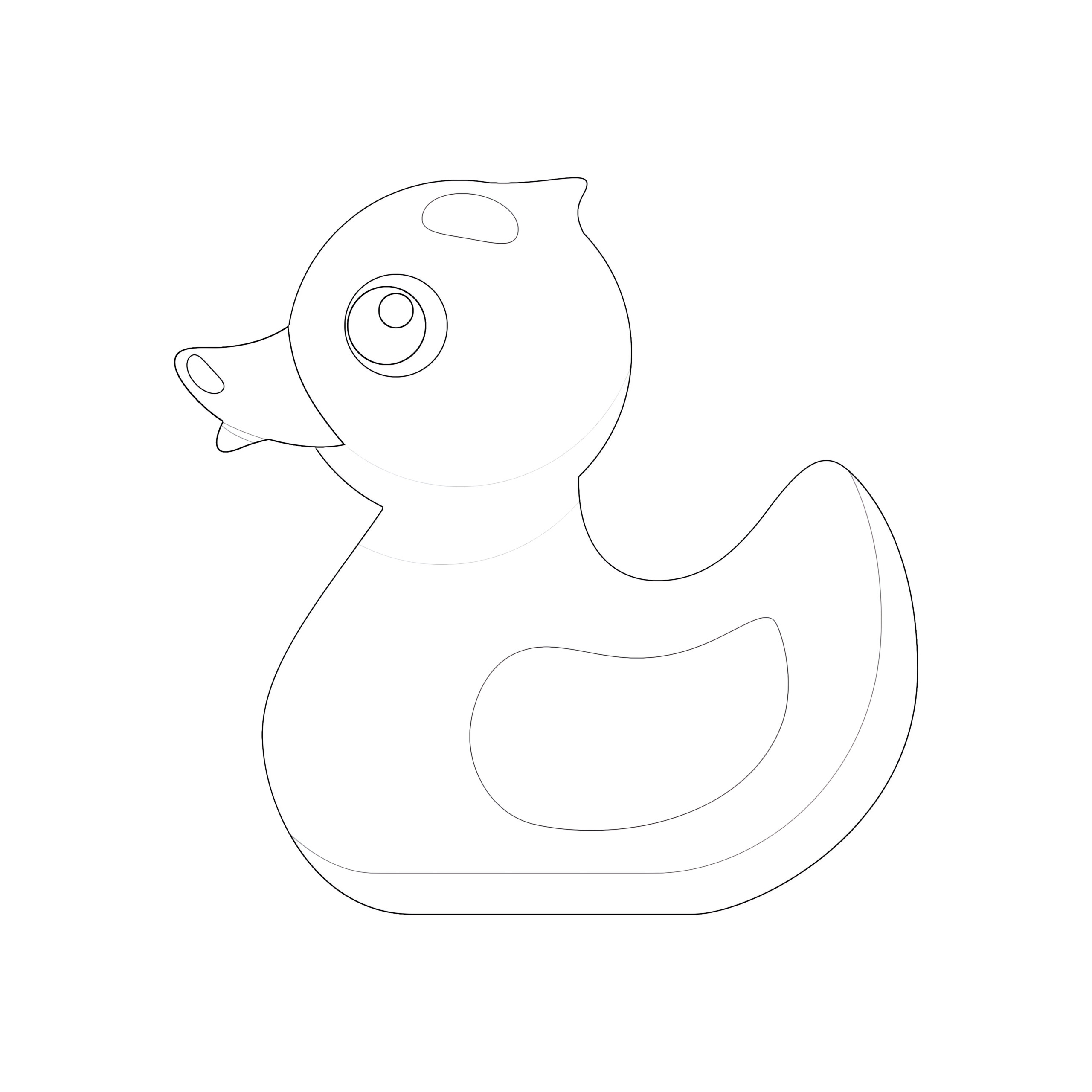 Yellow duck coloring page