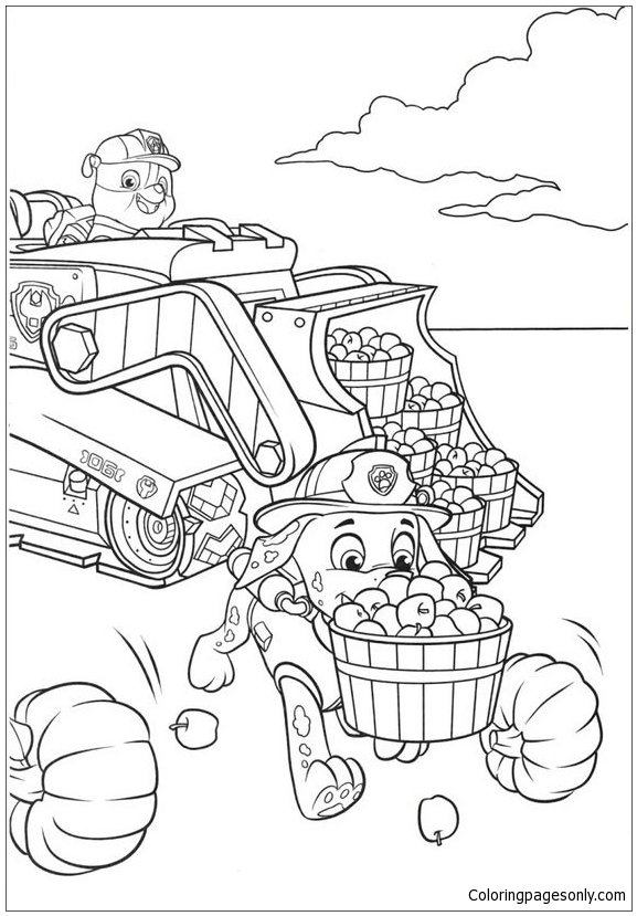 Rubble paw patrol coloring pages printable for free download