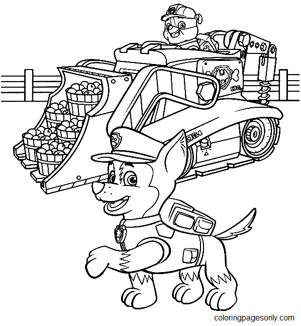 Rubble paw patrol coloring pages printable for free download