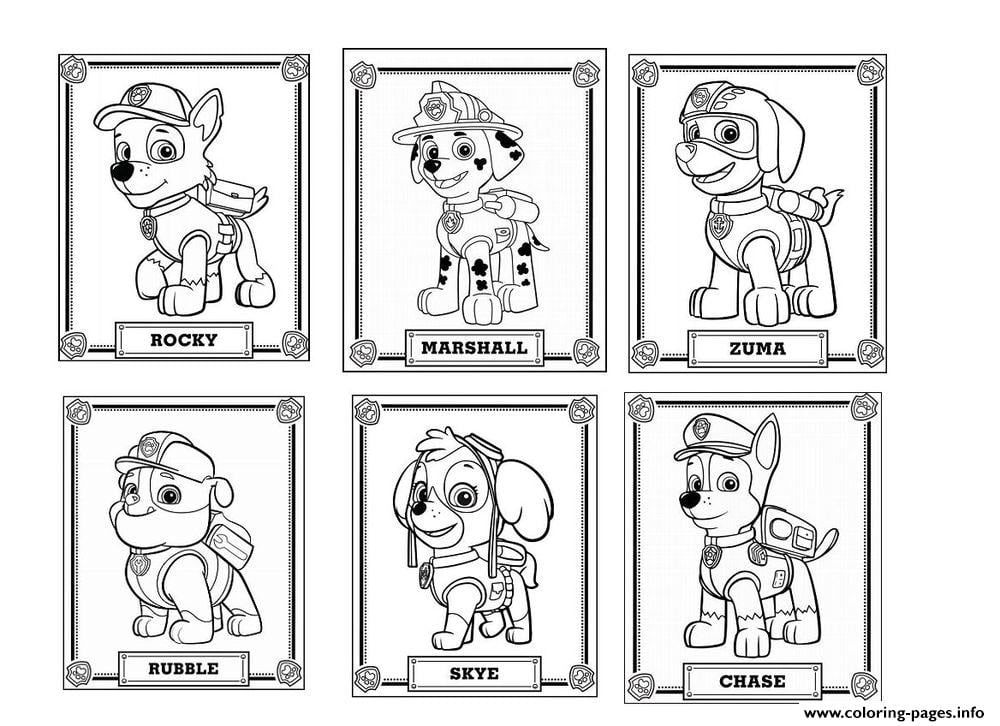 Free paw patrol coloring pages