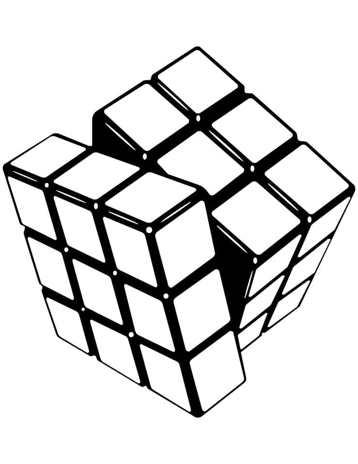 Rubiks cube image coloring page