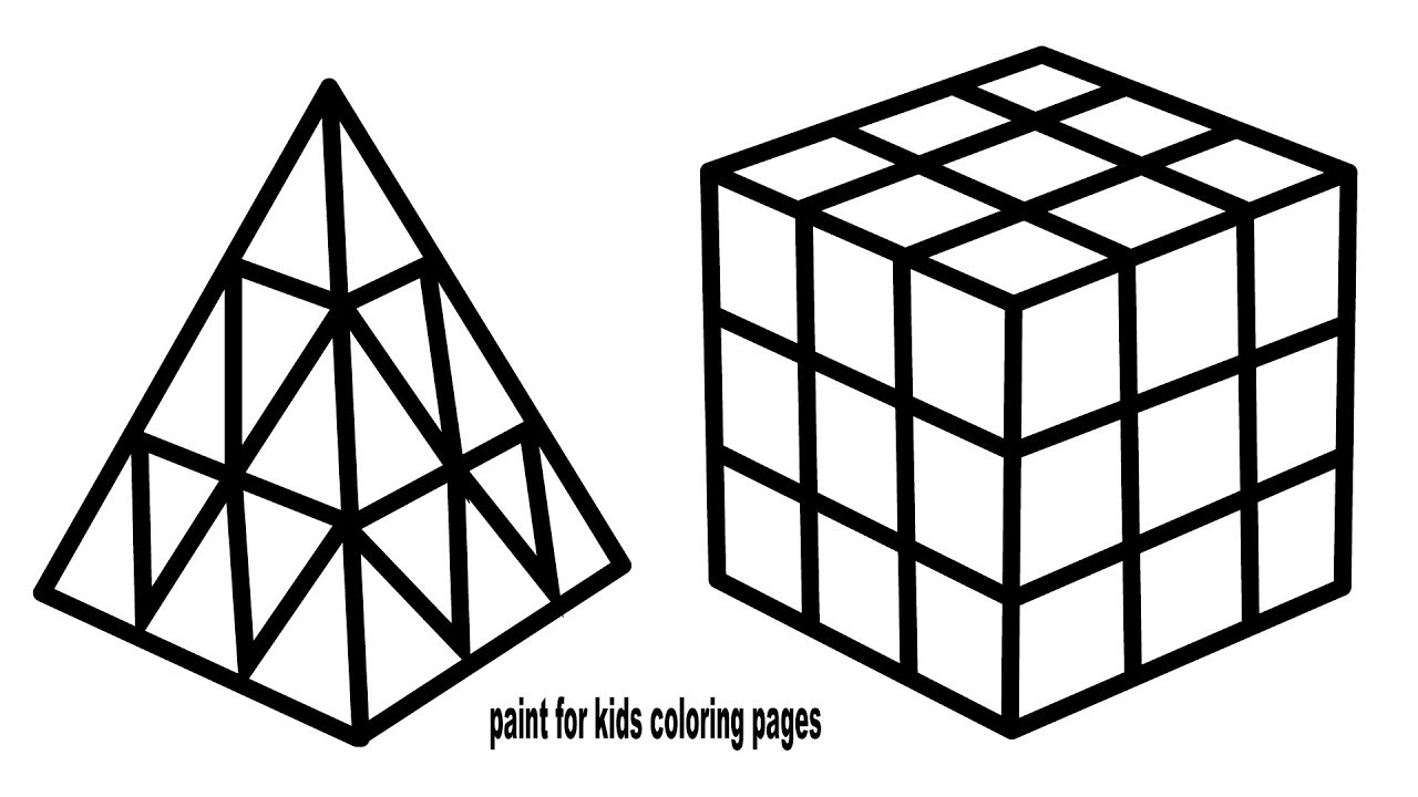 Rubiks cube drawing and coloring how to draw rubiks cube coloring pages for toddlers