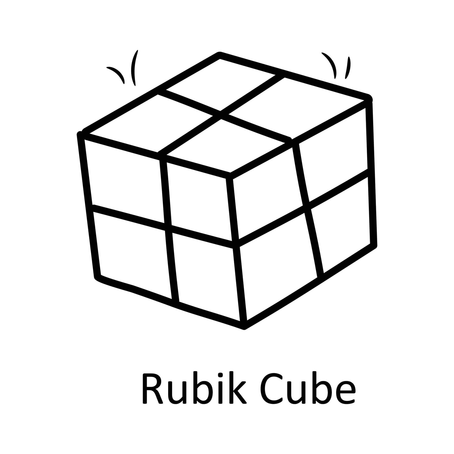 Small rubiks cube coloring page