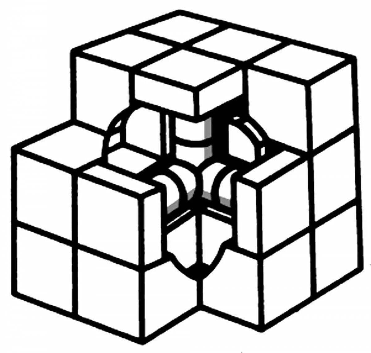 Inside rubiks cube coloring page