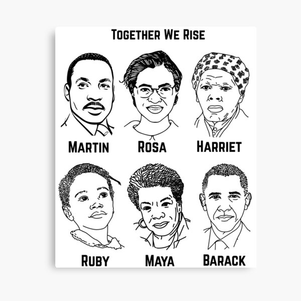 Together we rise martin luther king rosa parks harriet tubman ruby bridges canvas print for sale by desindie