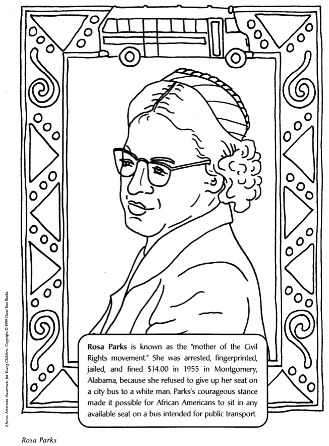 Pre k black history coloring pages