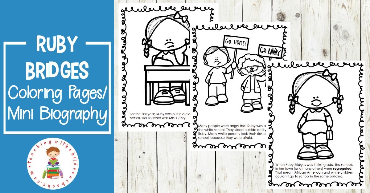 Free printable ruby bridges coloring page packet ruby bridges coloring pages ruby