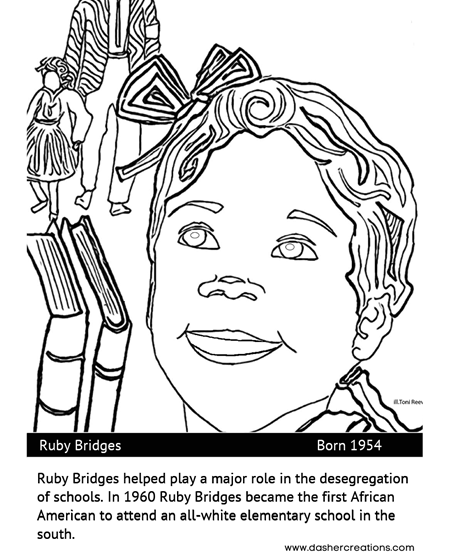 Ruby bridges coloring page