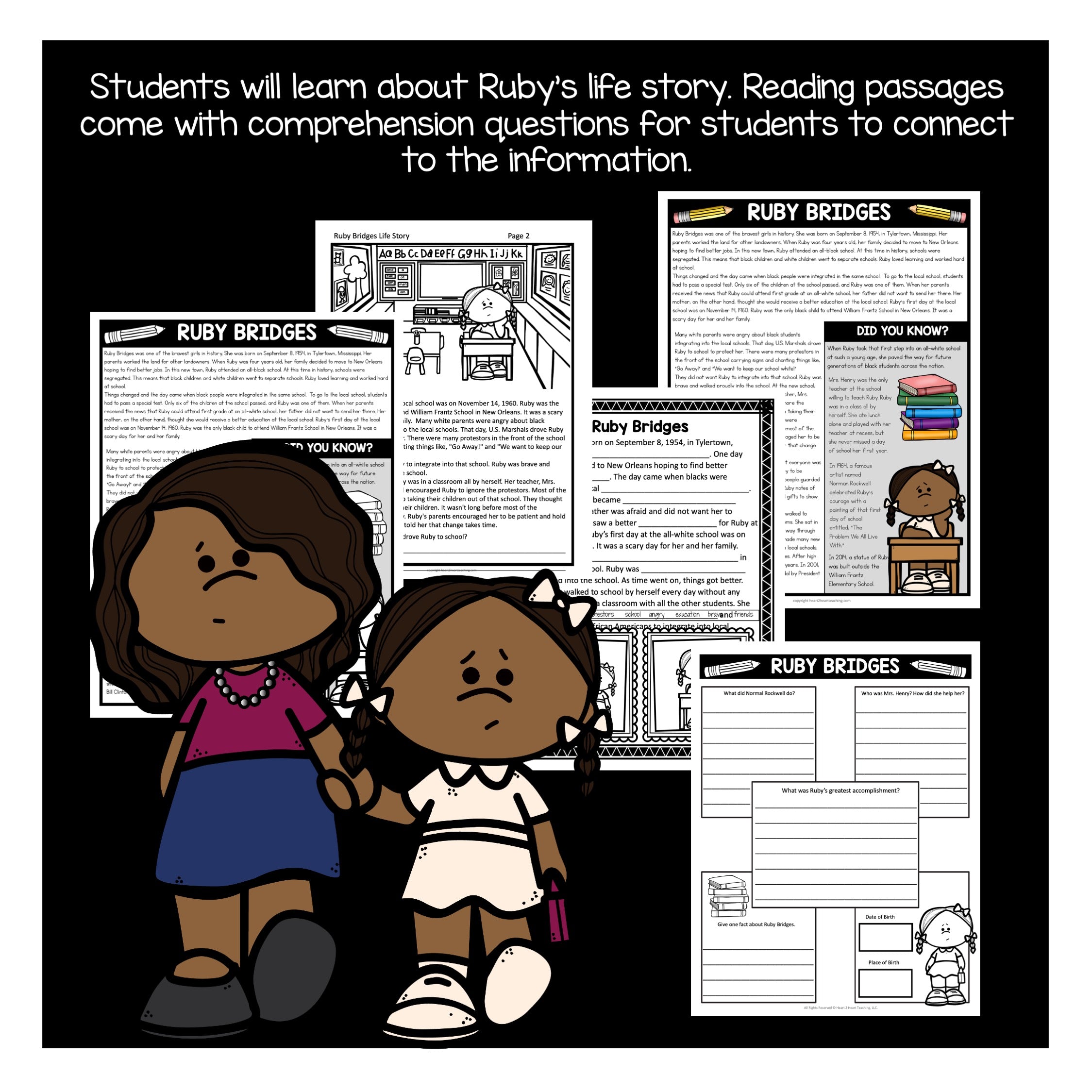 The life story of ruby bridges activity pack â heart heart teaching