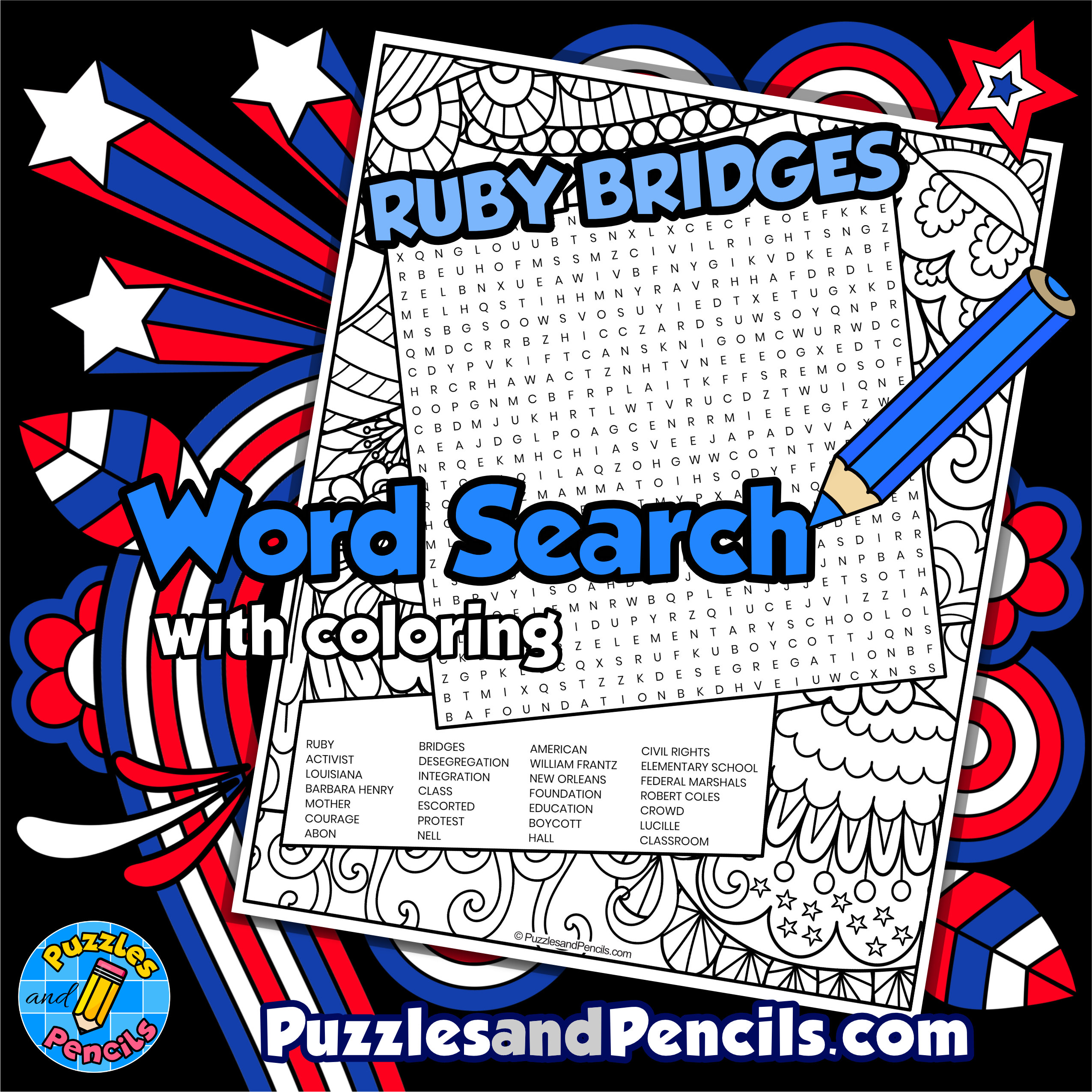 Ruby bridges word search puzzle activity page black history month wordsearch made by teachers