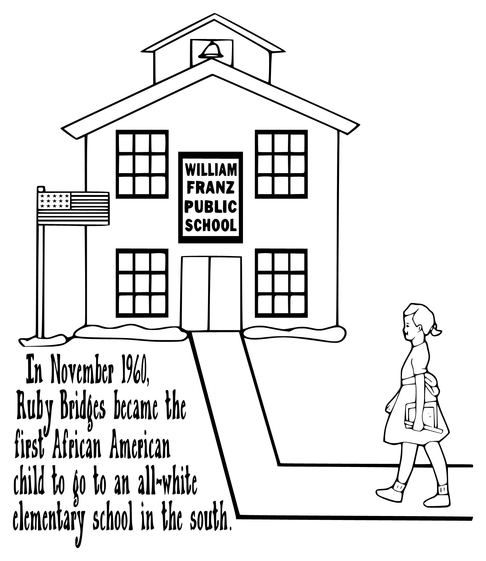 Ruby bridges coloring page black history month projects black history month art black history month preschool