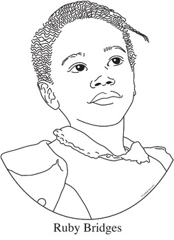 Ruby bridges black and white clip art