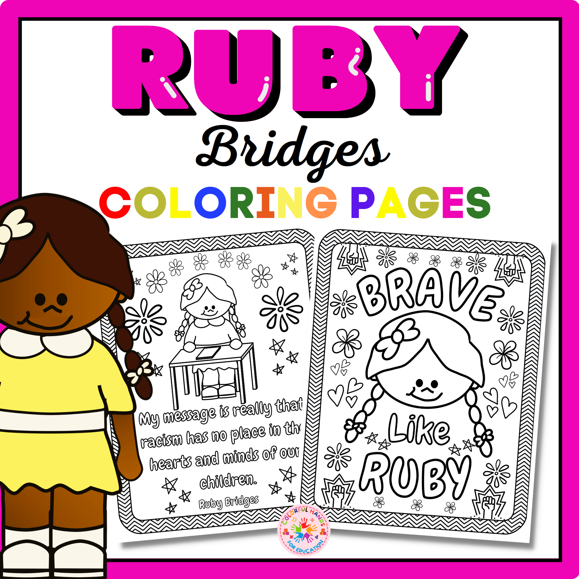 Ruby bridges coloring page