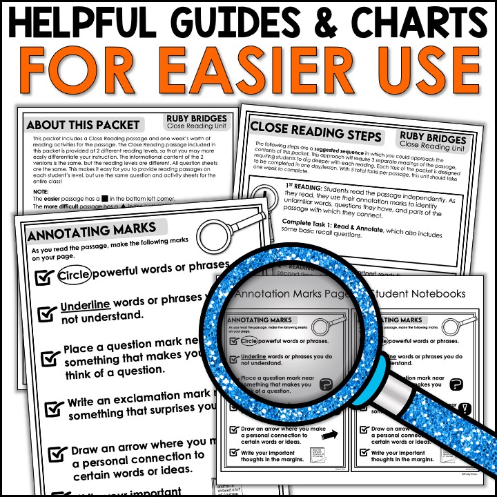 Ruby bridges reading passage and worksheets