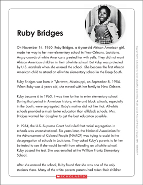 Ruby bridges text organizer printable graphic organizers texts