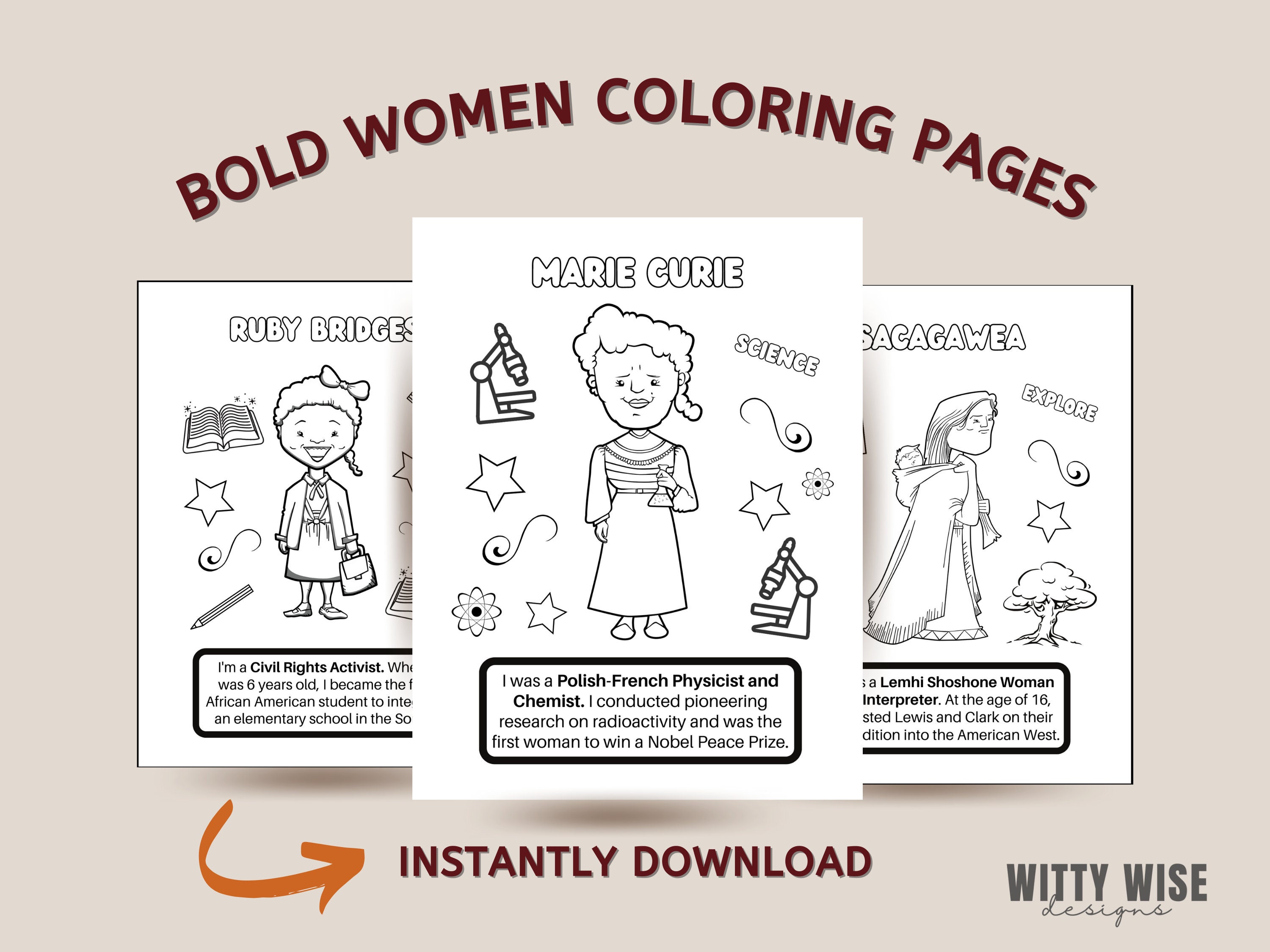 Womens history coloring pages educational resources womens history month homeschool resources printable coloring pages
