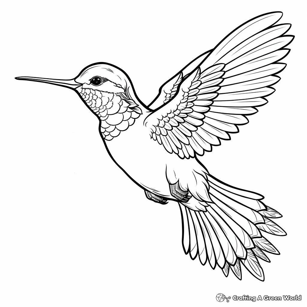 Ruby throated hummingbird coloring pages