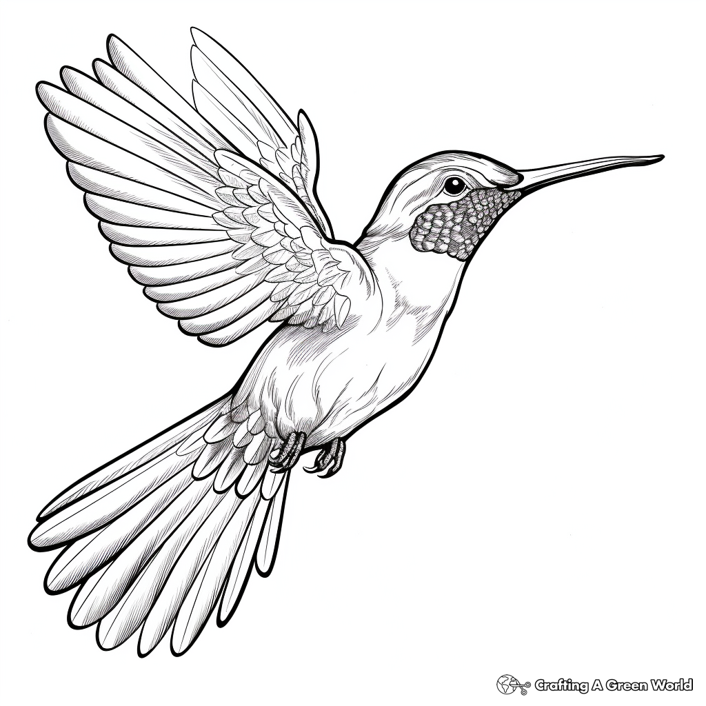 Ruby throated hummingbird coloring pages