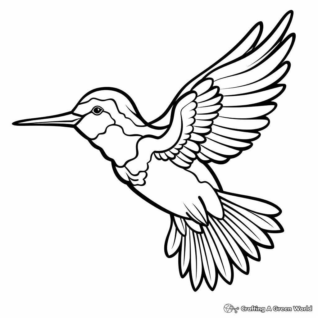 Ruby throated hummingbird coloring pages