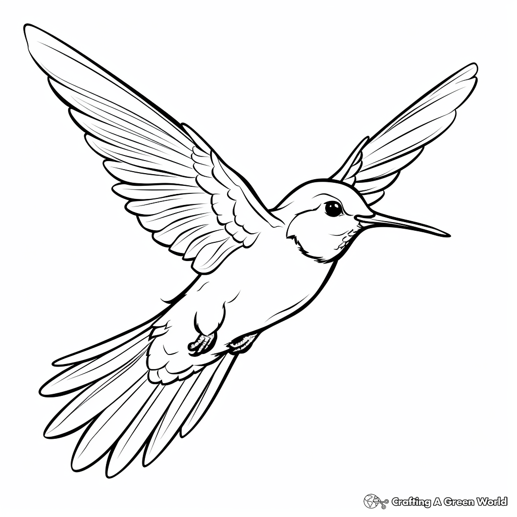 Ruby throated hummingbird coloring pages