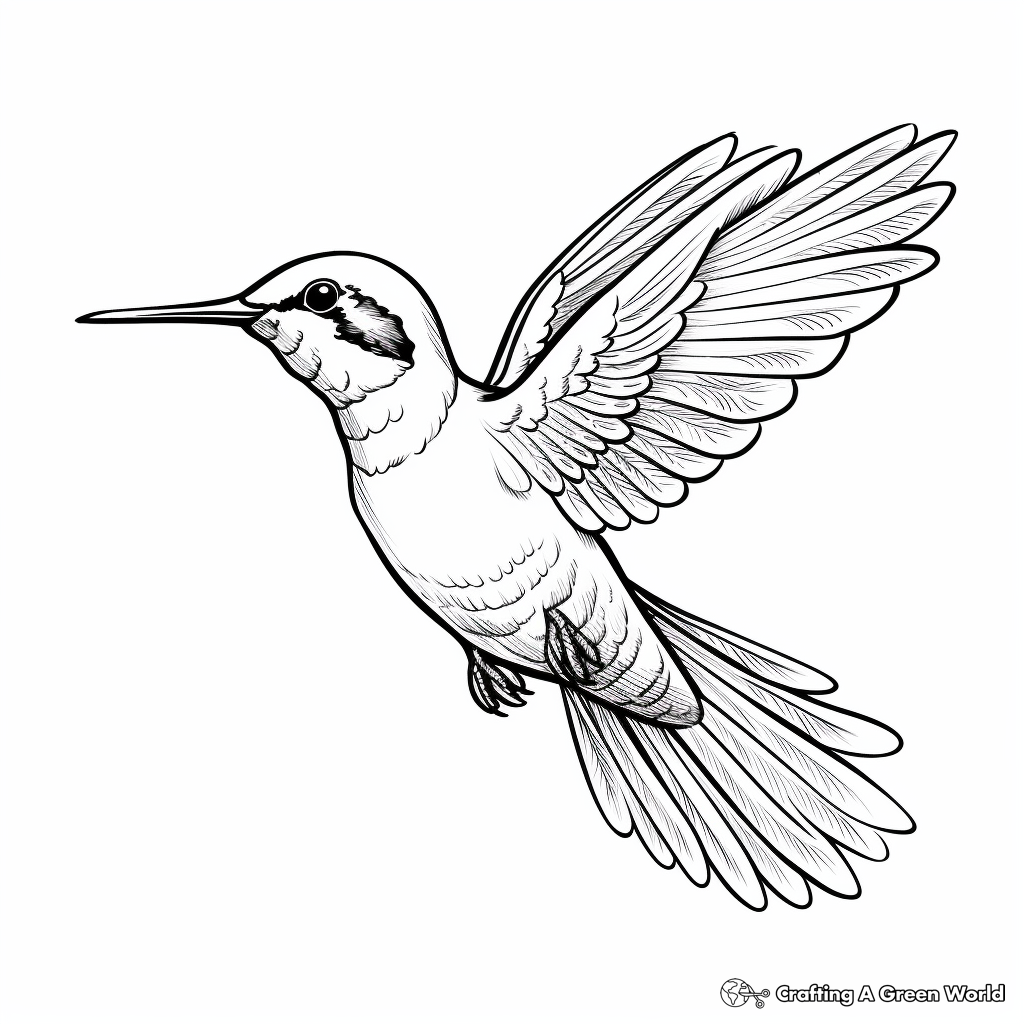 Ruby throated hummingbird coloring pages