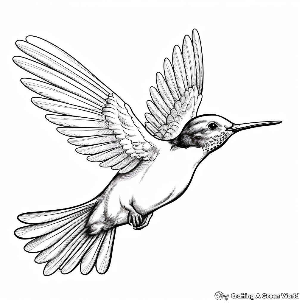 Ruby throated hummingbird coloring pages