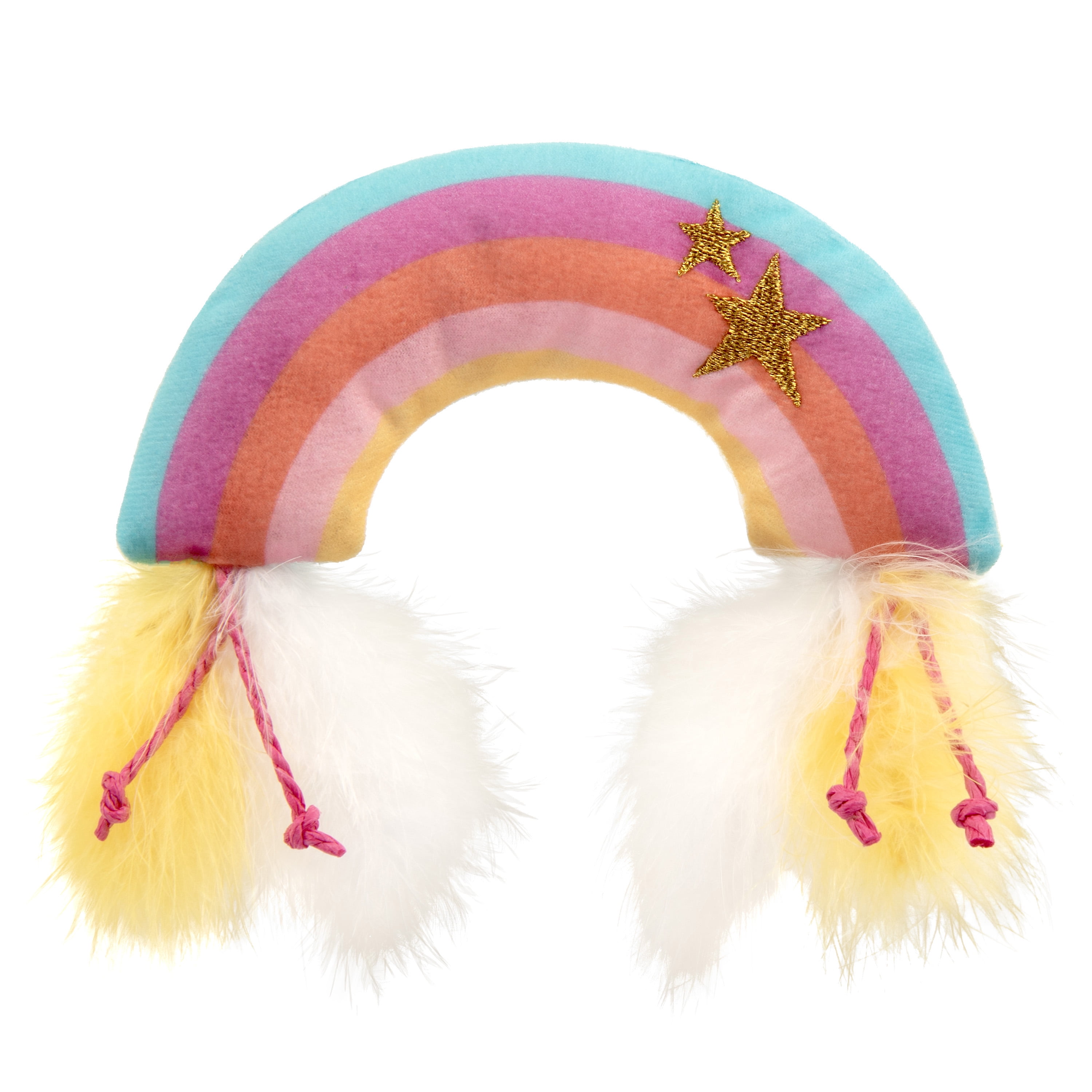 Smartykat rainbow ruckus catnip kicker cat toy with raffia feathers multi