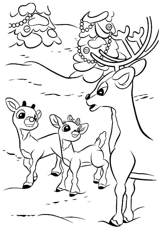 Rudolph and coach et coloring page