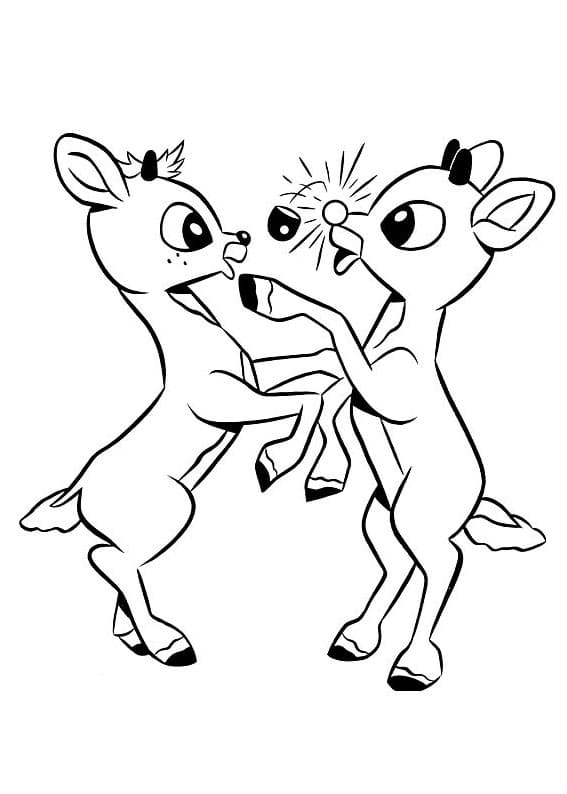 Fireball and rudolph coloring page