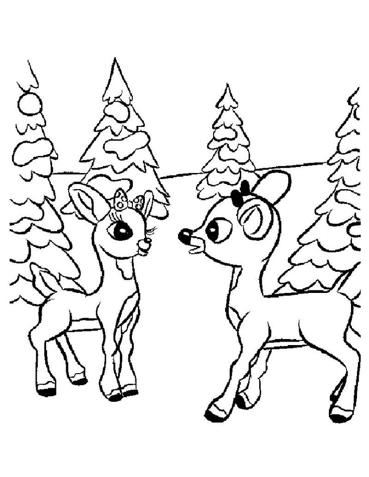 Rudolph and clarice coloring page rudolph coloring pages deer coloring pages thanksgiving coloring pages