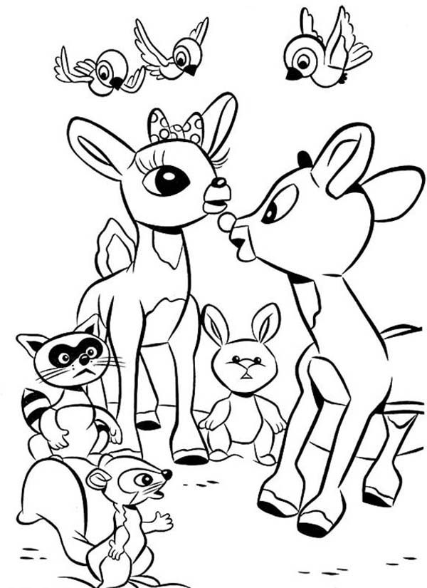 Rudolph rudolph the red nosed reindeer and friends coloring page rudolph coloring pages animal coloring pages cartoon coloring pages