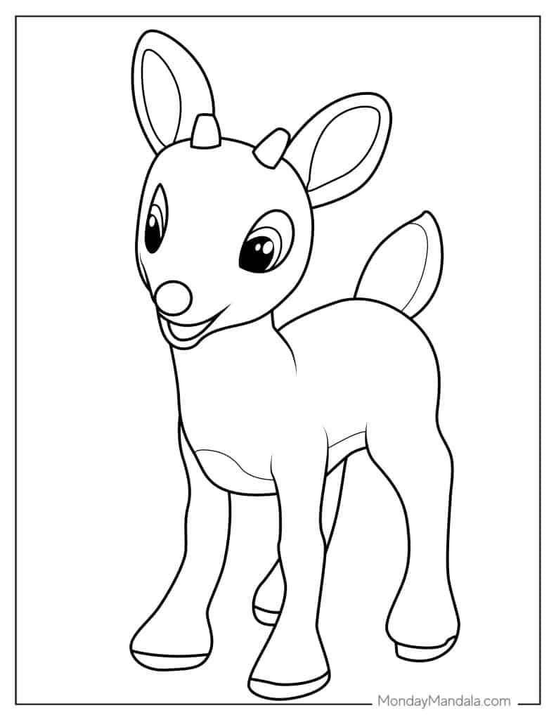 Rudolph coloring pages free pdf printables