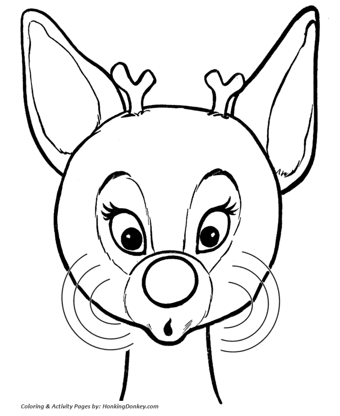 Rudolph the red nose reindeer coloring page