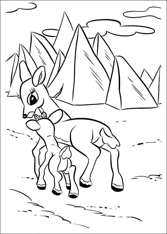 Clarice and mother coloring page