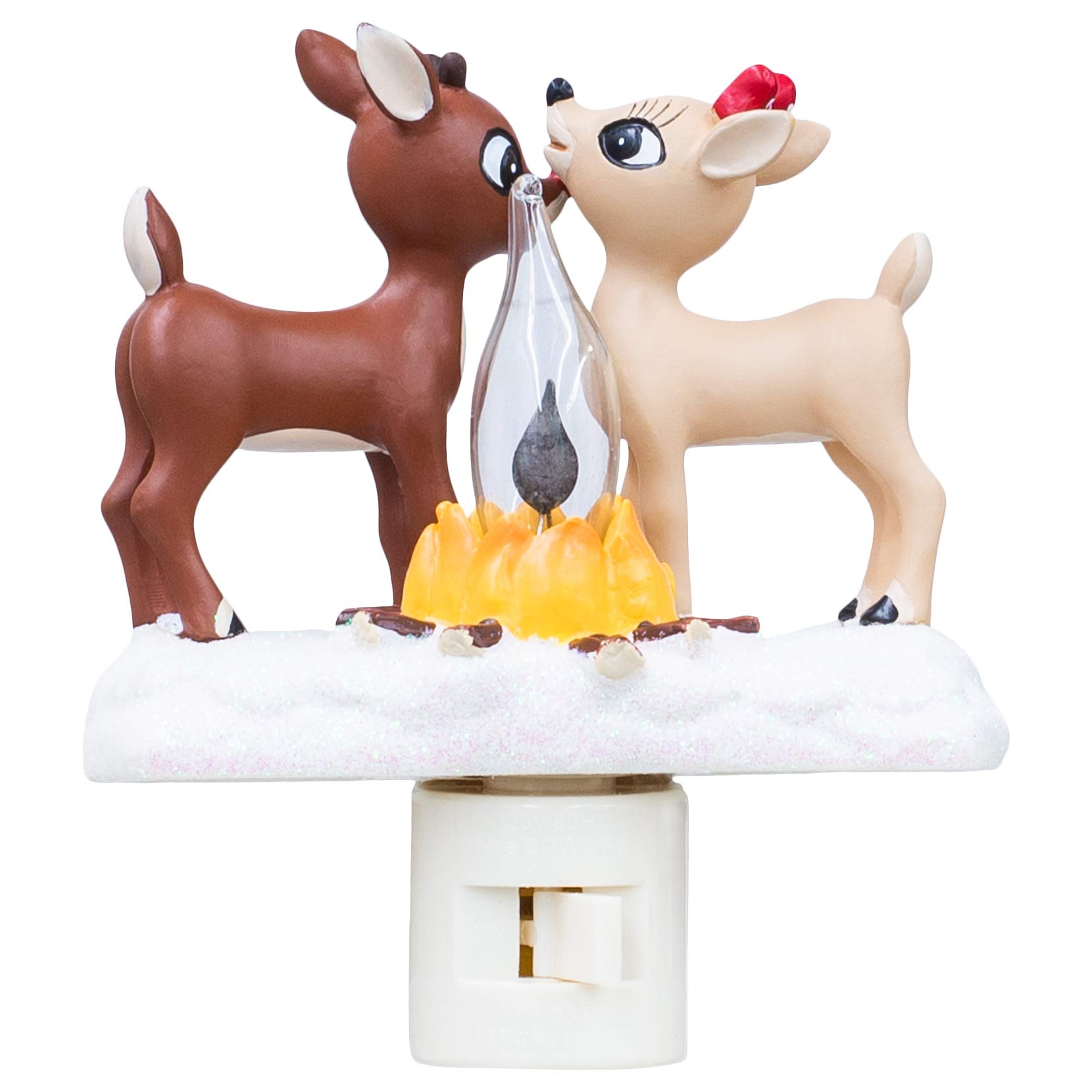 Inch tall rudolph clarice by fire nightlight flicker flameresin home kitchen