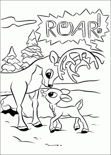 Free rudolph the red nosed reindeer coloring pages printable