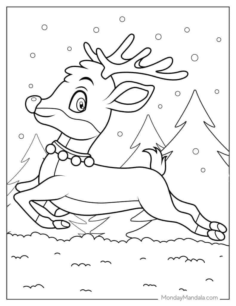 Rudolph coloring pages free pdf printables