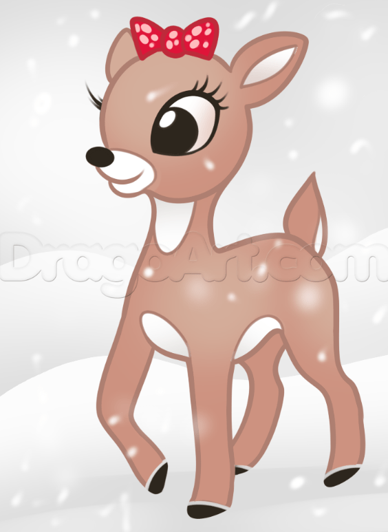 How to draw clarice the reindeer easy tutorial steps