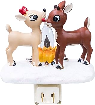 Inch tall rudolph clarice by fire nightlight flicker flameresin home kitchen